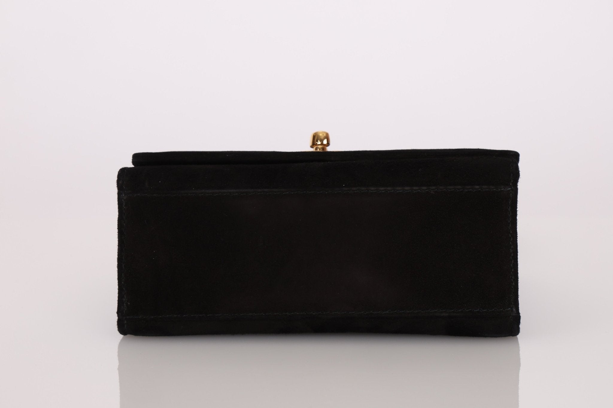 Chanel 1998 Multi Strap Microsuede Turn - Lock Flap Bag 24k GP - FashioNica