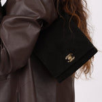 Chanel 1998 Multi Strap Microsuede Turn - Lock Flap Bag 24k GP - FashioNica