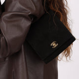 Chanel 1998 Multi Strap Microsuede Turn - Lock Flap Bag 24k GP - FashioNica
