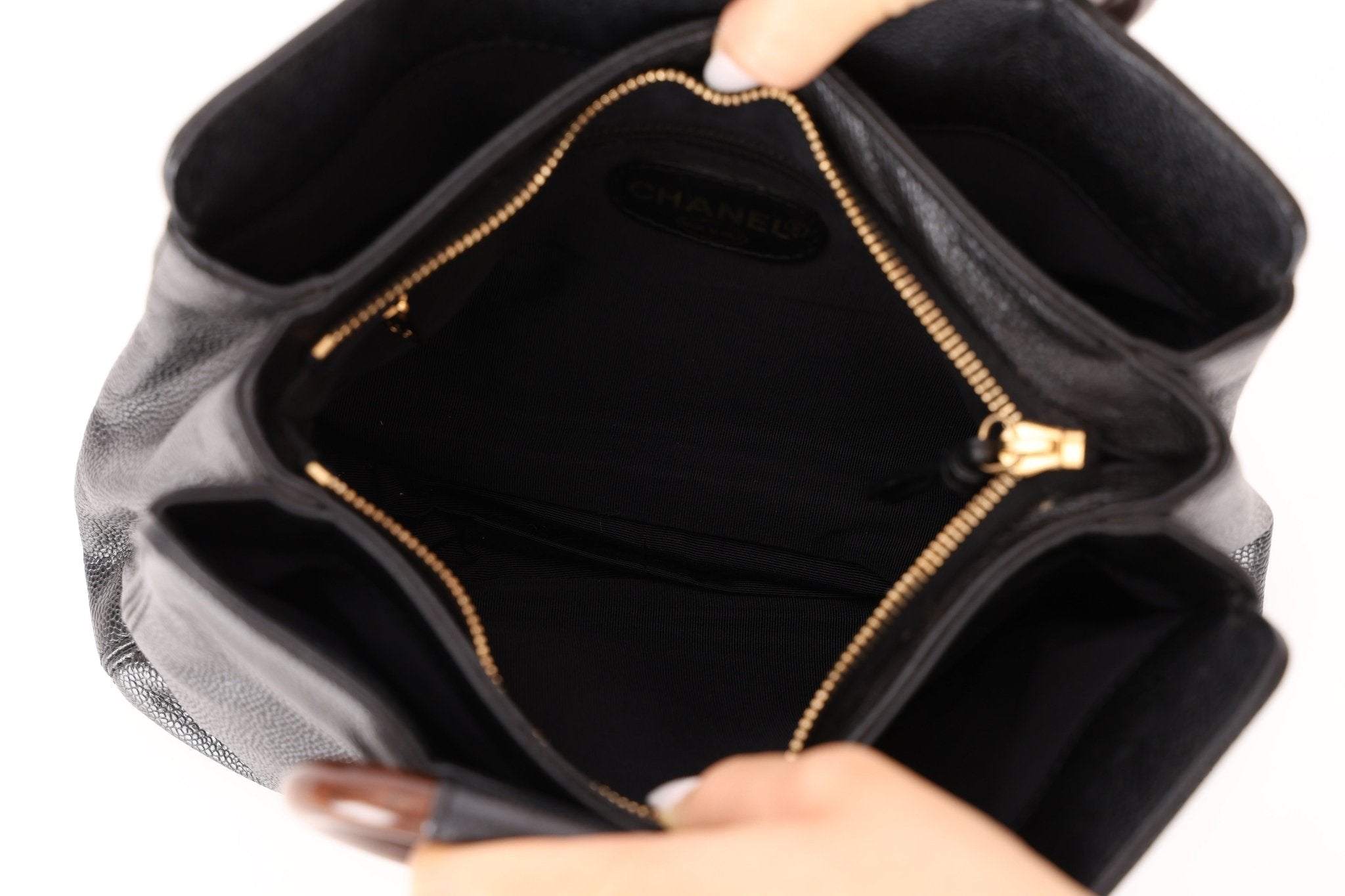 Chanel 1998 Resin Wood Caviar Timeless Tote 24k GP - FashioNica