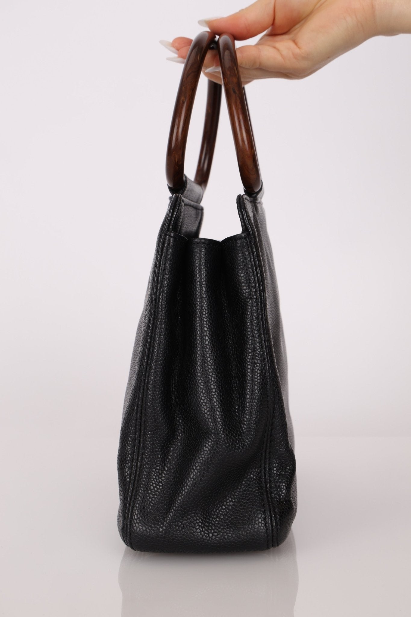 Chanel 1998 Resin Wood Caviar Timeless Tote 24k GP - FashioNica