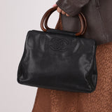 Chanel 1998 Resin Wood Caviar Timeless Tote 24k GP - FashioNica