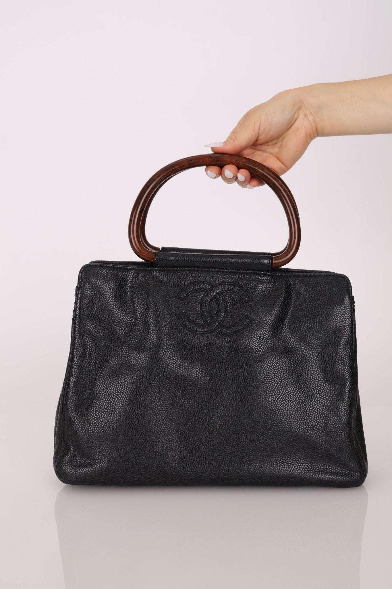 Chanel 1998 Resin Wood Caviar Timeless Tote 24k GP - FashioNica