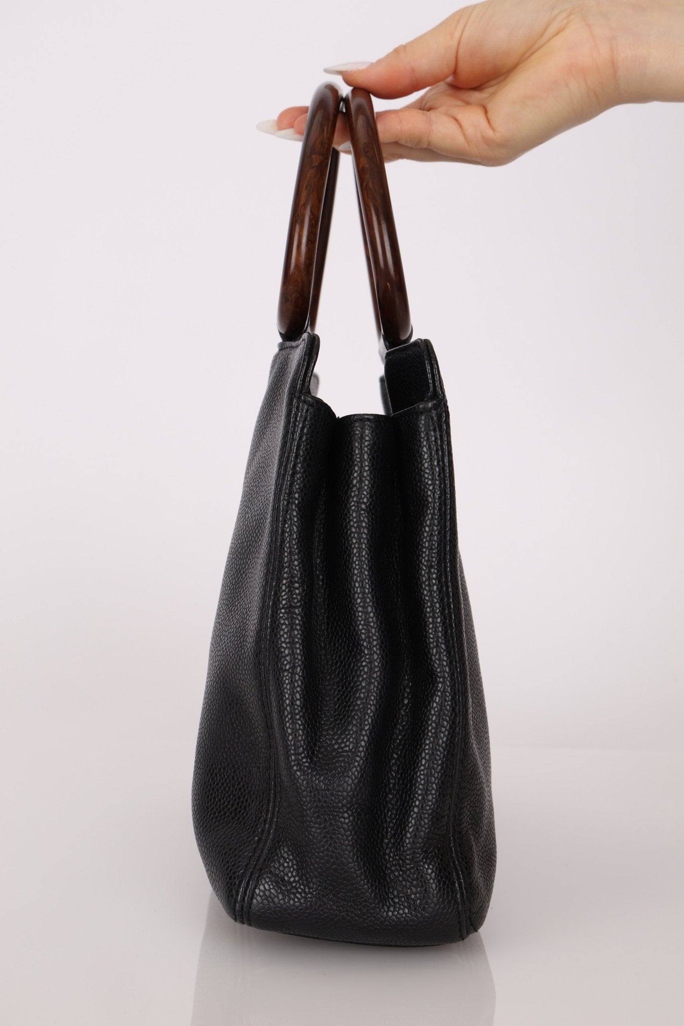 Chanel 1998 Resin Wood Caviar Timeless Tote 24k GP - FashioNica