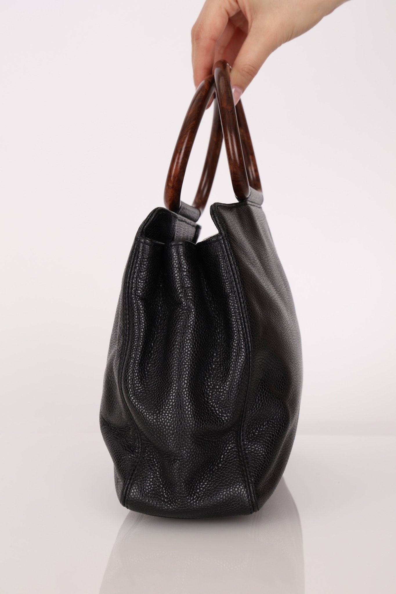 Chanel 1998 Resin Wood Caviar Timeless Tote 24k GP - FashioNica