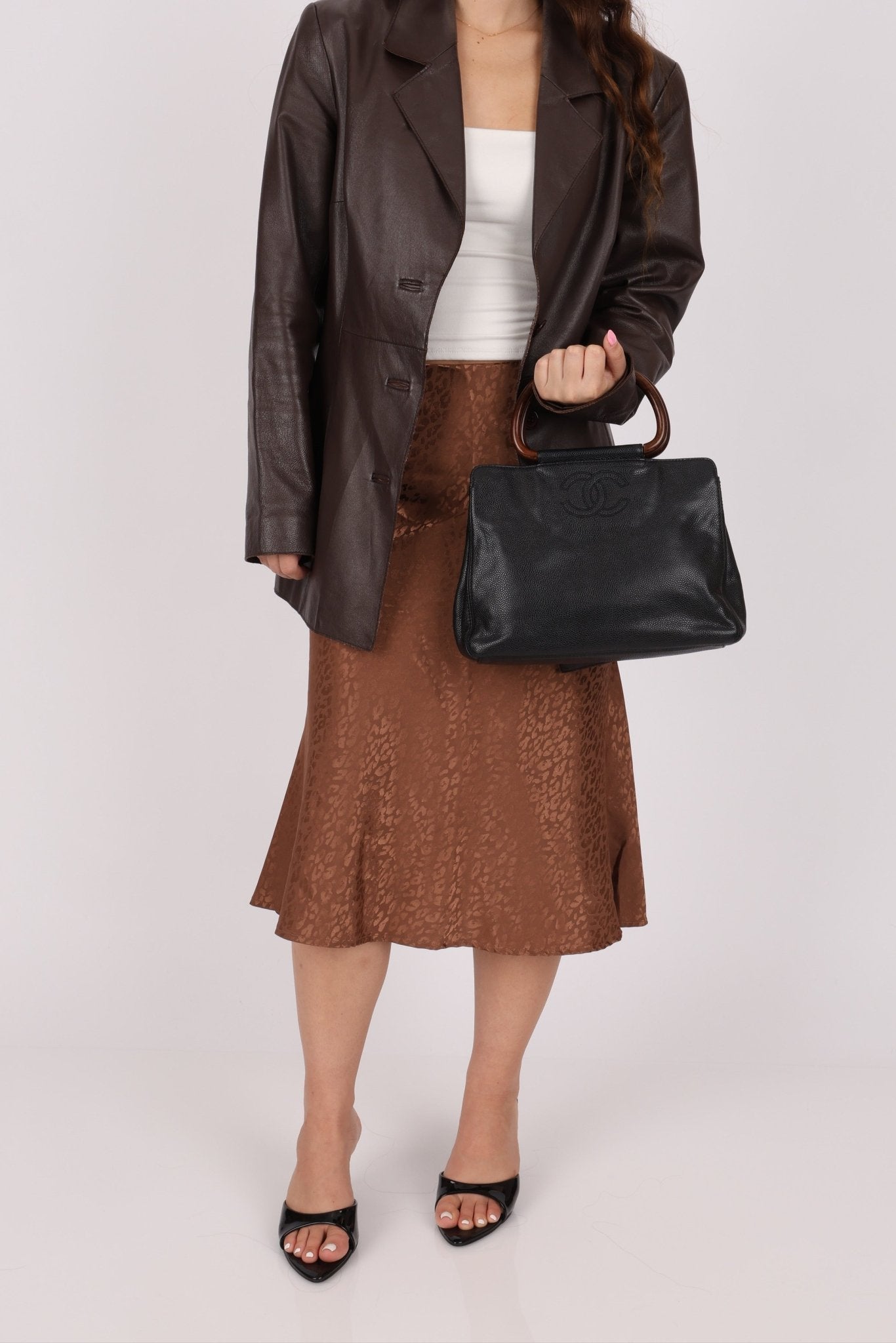 Chanel 1998 Resin Wood Caviar Timeless Tote 24k GP - FashioNica