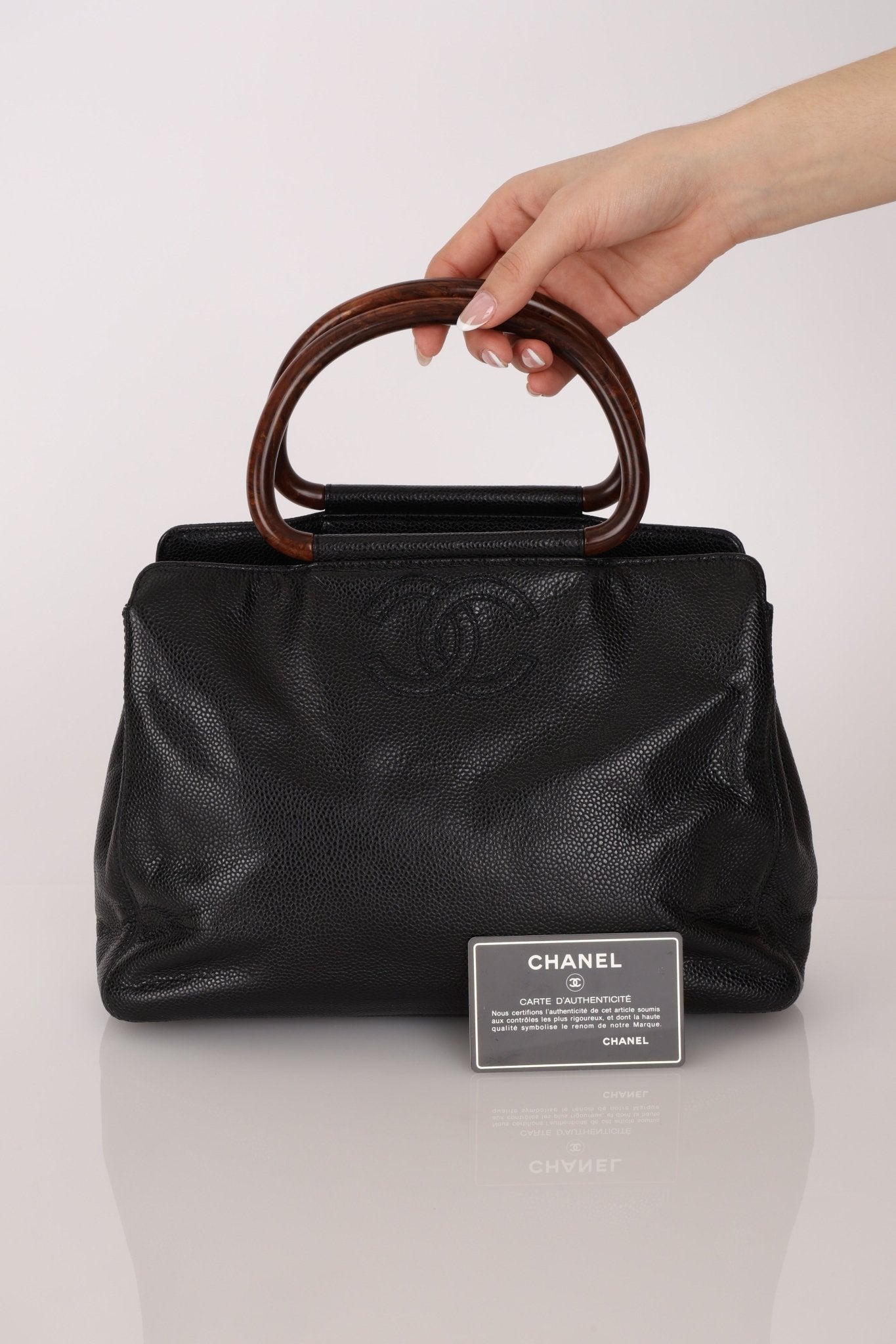 Chanel 1998 Resin Wood Caviar Timeless Tote 24k GP - FashioNica