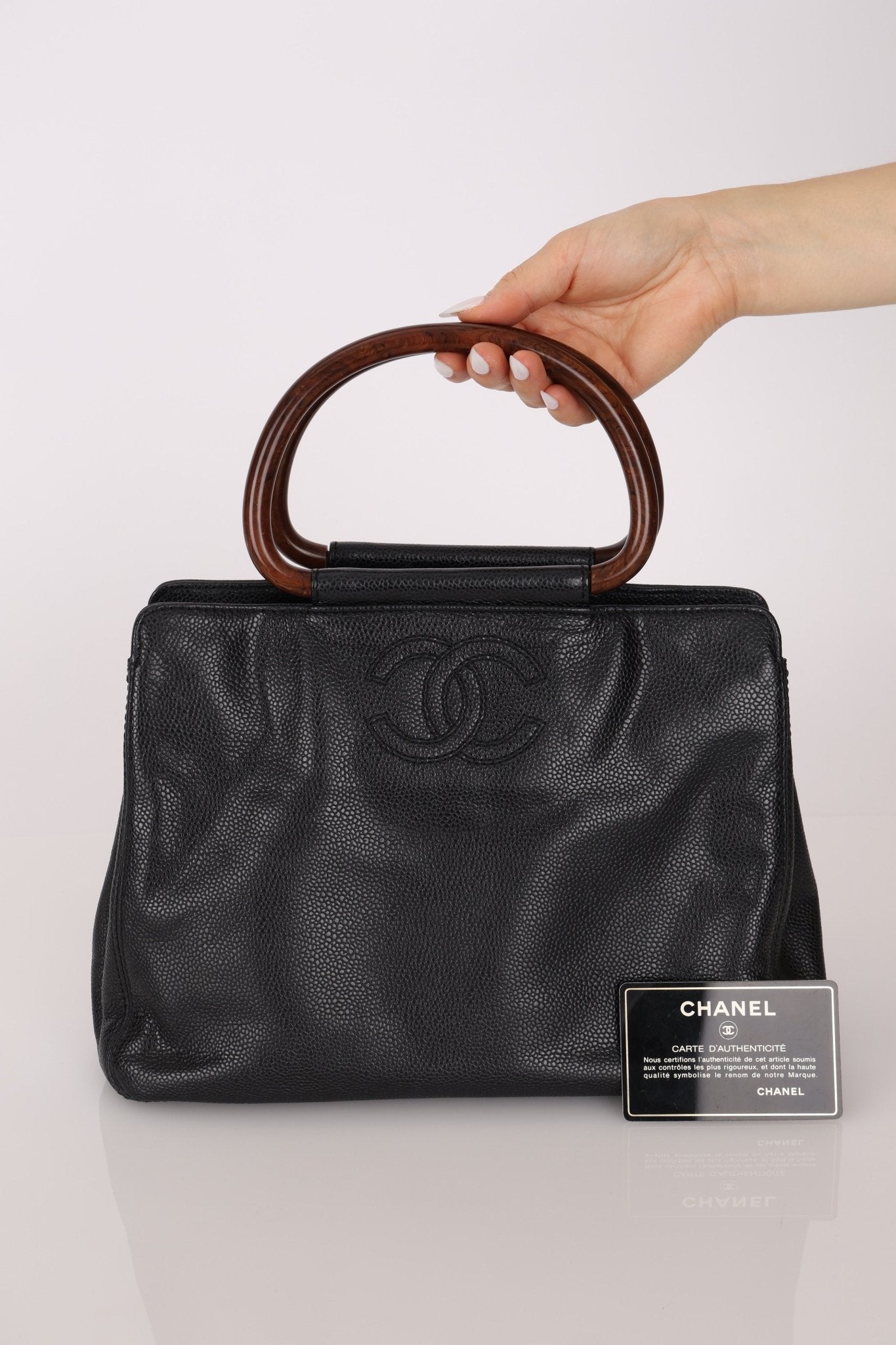 Chanel 1998 Resin Wood Caviar Timeless Tote 24k GP - FashioNica