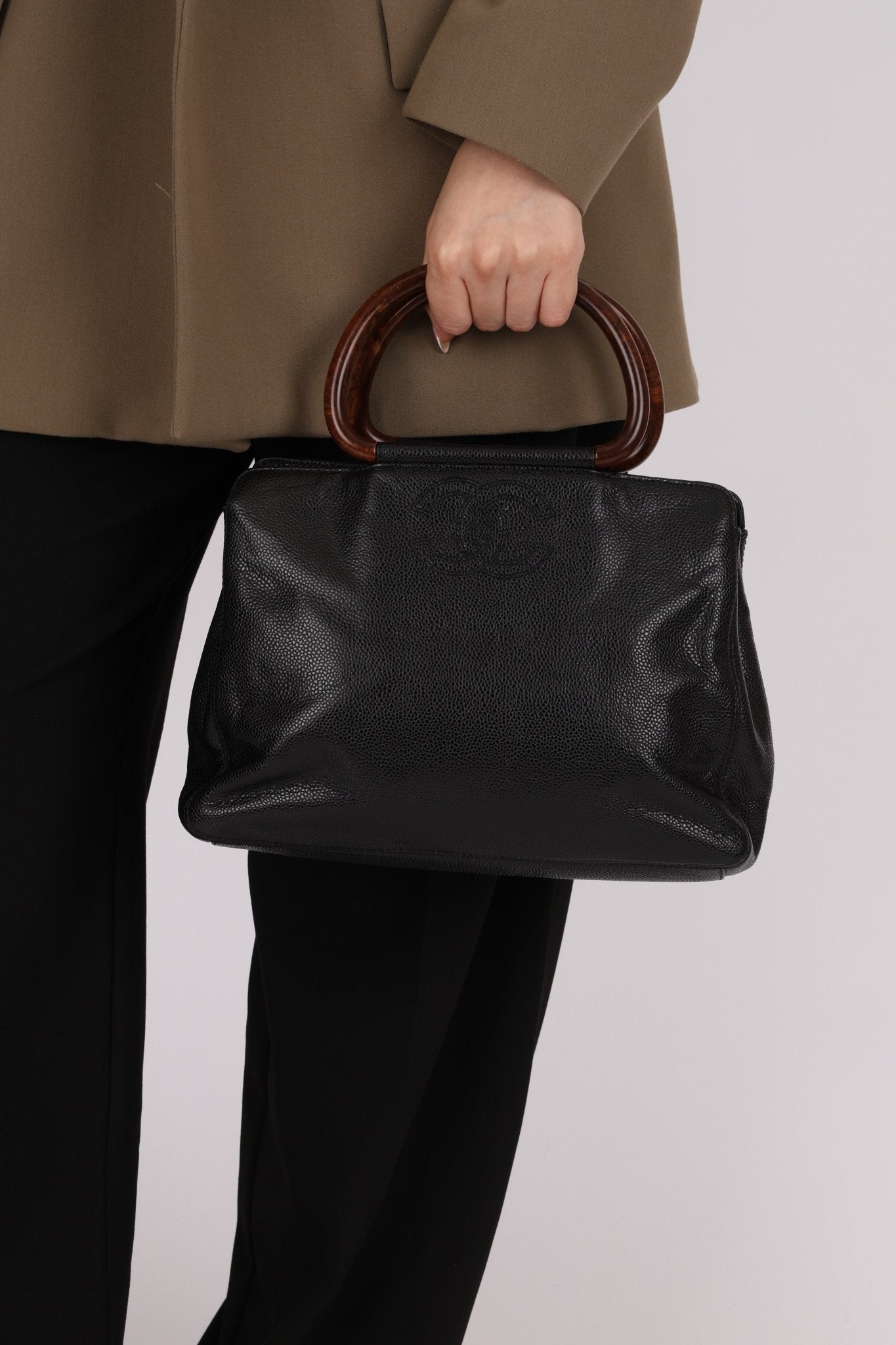 Chanel 1998 Resin Wood Caviar Timeless Tote 24k GP - FashioNica