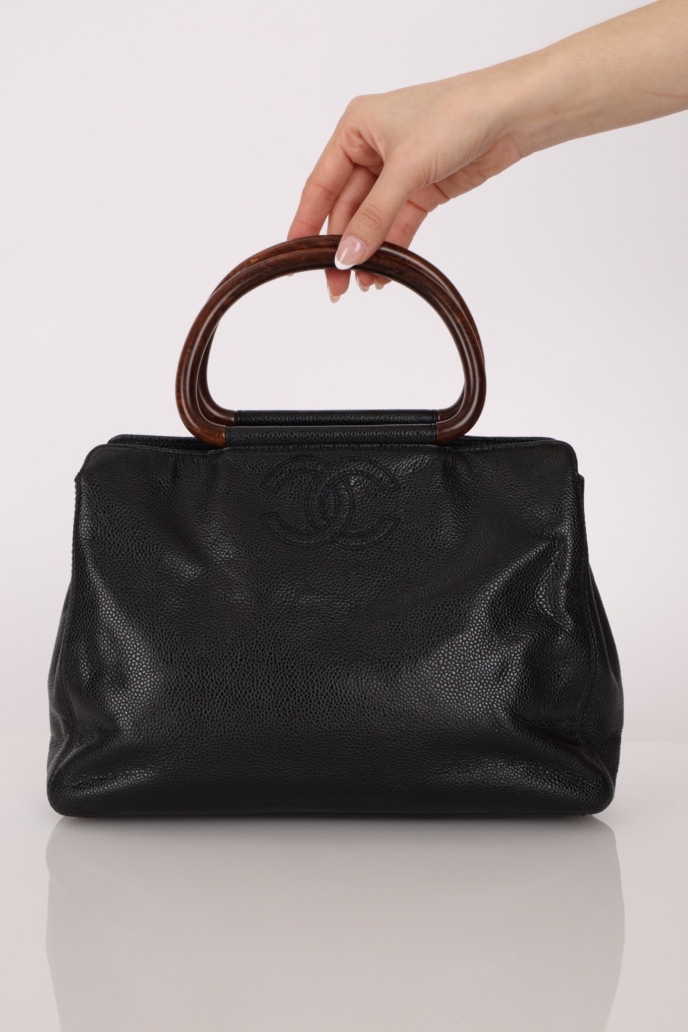 Chanel 1998 Resin Wood Caviar Timeless Tote 24k GP - FashioNica