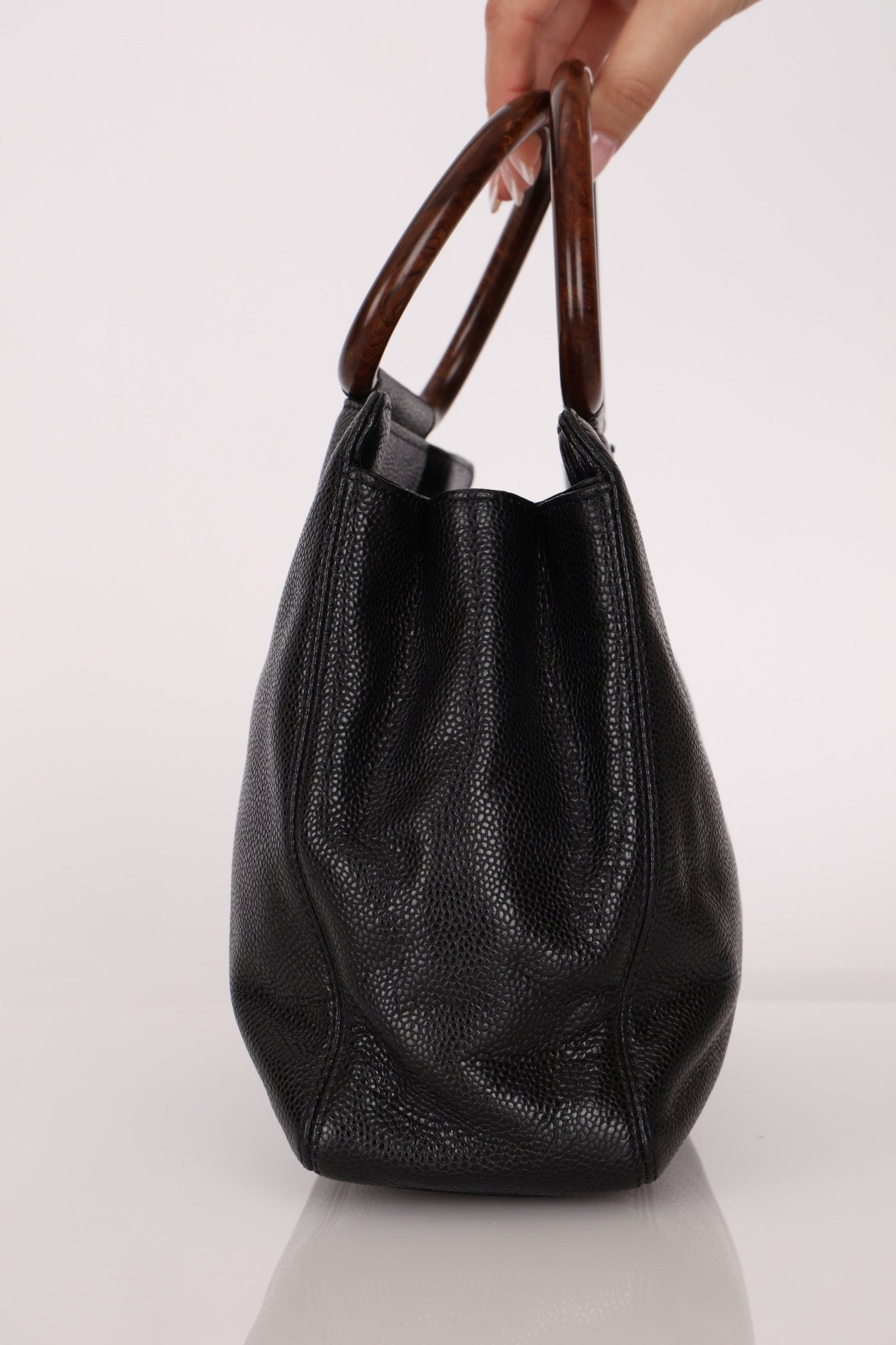 Chanel 1998 Resin Wood Caviar Timeless Tote 24k GP - FashioNica