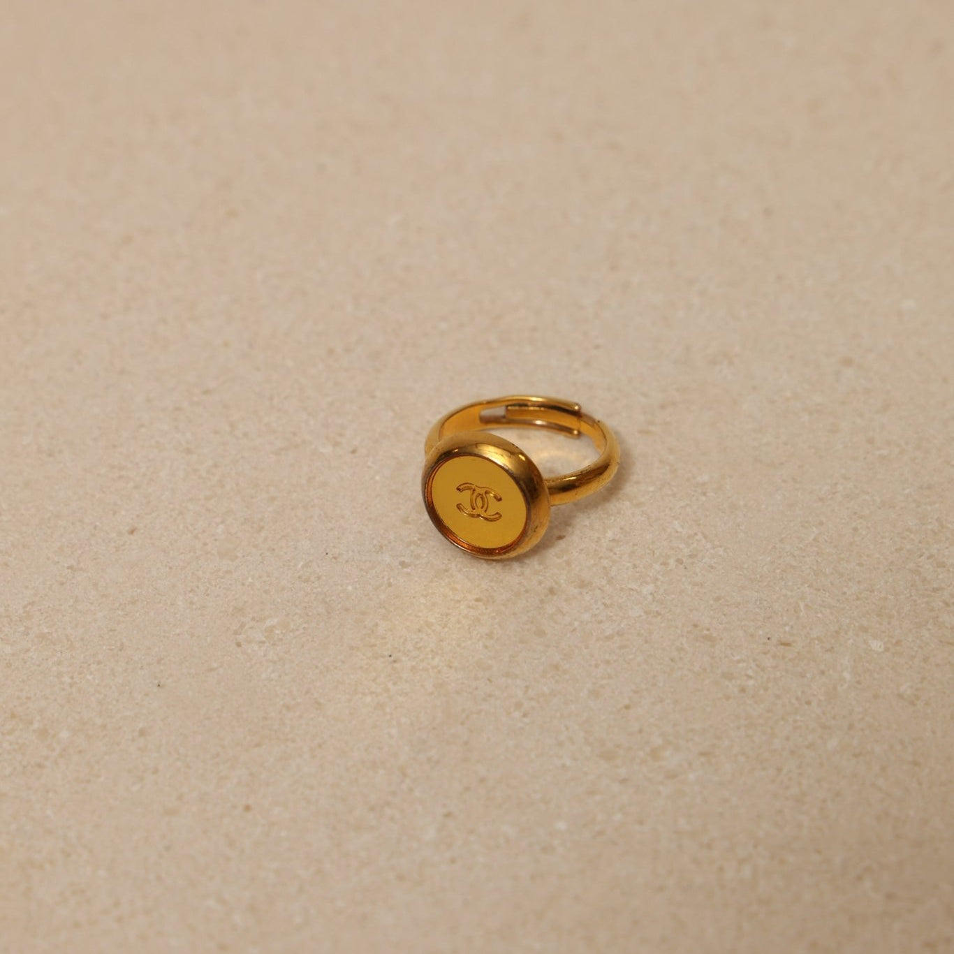 Chanel 1999 CC Signet Gold Ring 24K GP - FashioNica