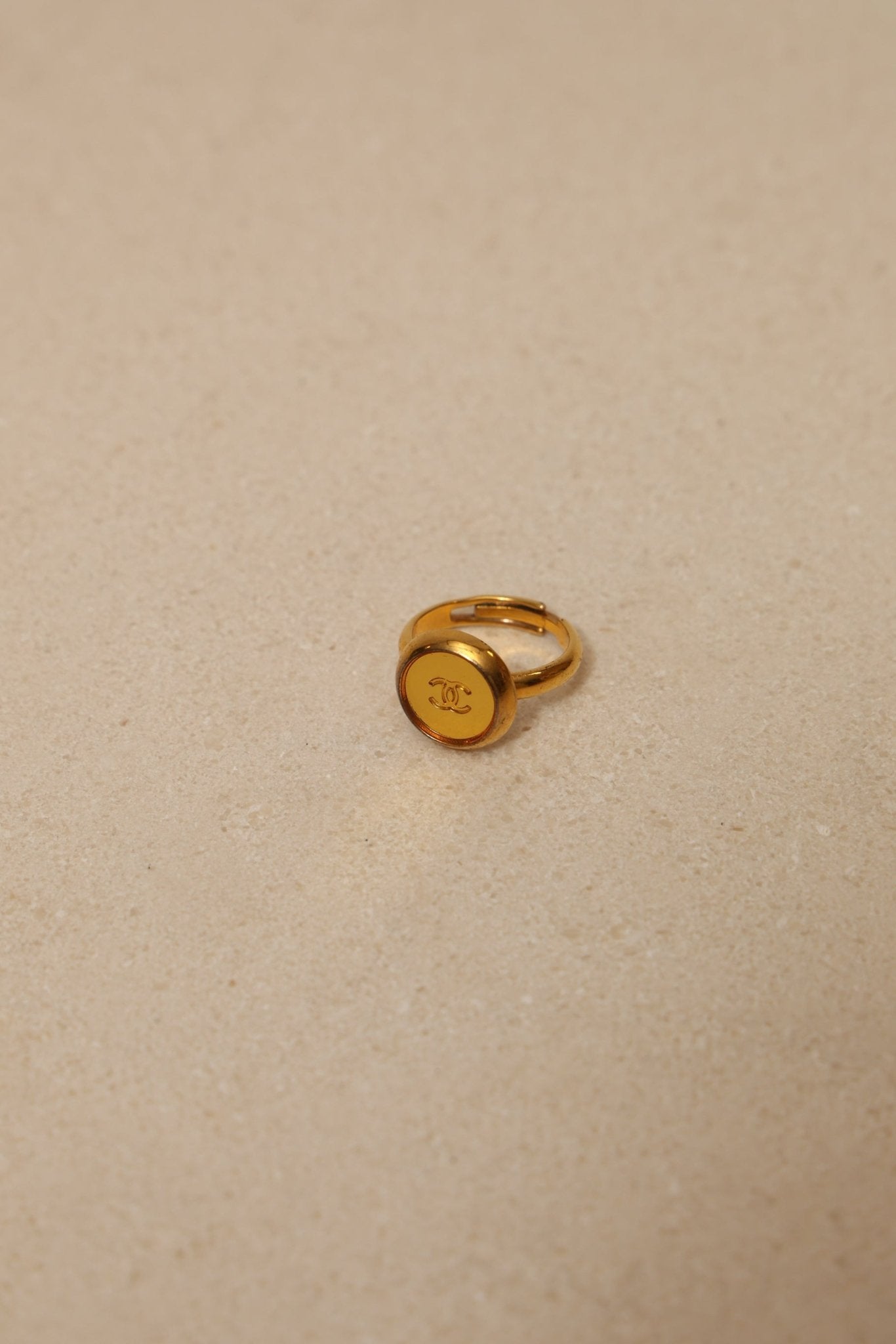 Chanel 1999 CC Signet Gold Ring 24K GP - FashioNica