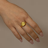 Chanel 1999 CC Signet Gold Ring 24K GP - FashioNica