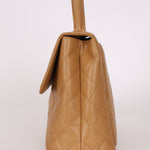 Chanel 2000 Beige Caviar Kelly Top Handle 24K GP - FashioNica