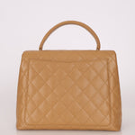 Chanel 2000 Beige Caviar Kelly Top Handle 24K GP - FashioNica