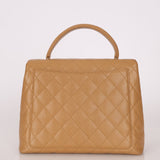 Chanel 2000 Beige Caviar Kelly Top Handle 24K GP - FashioNica