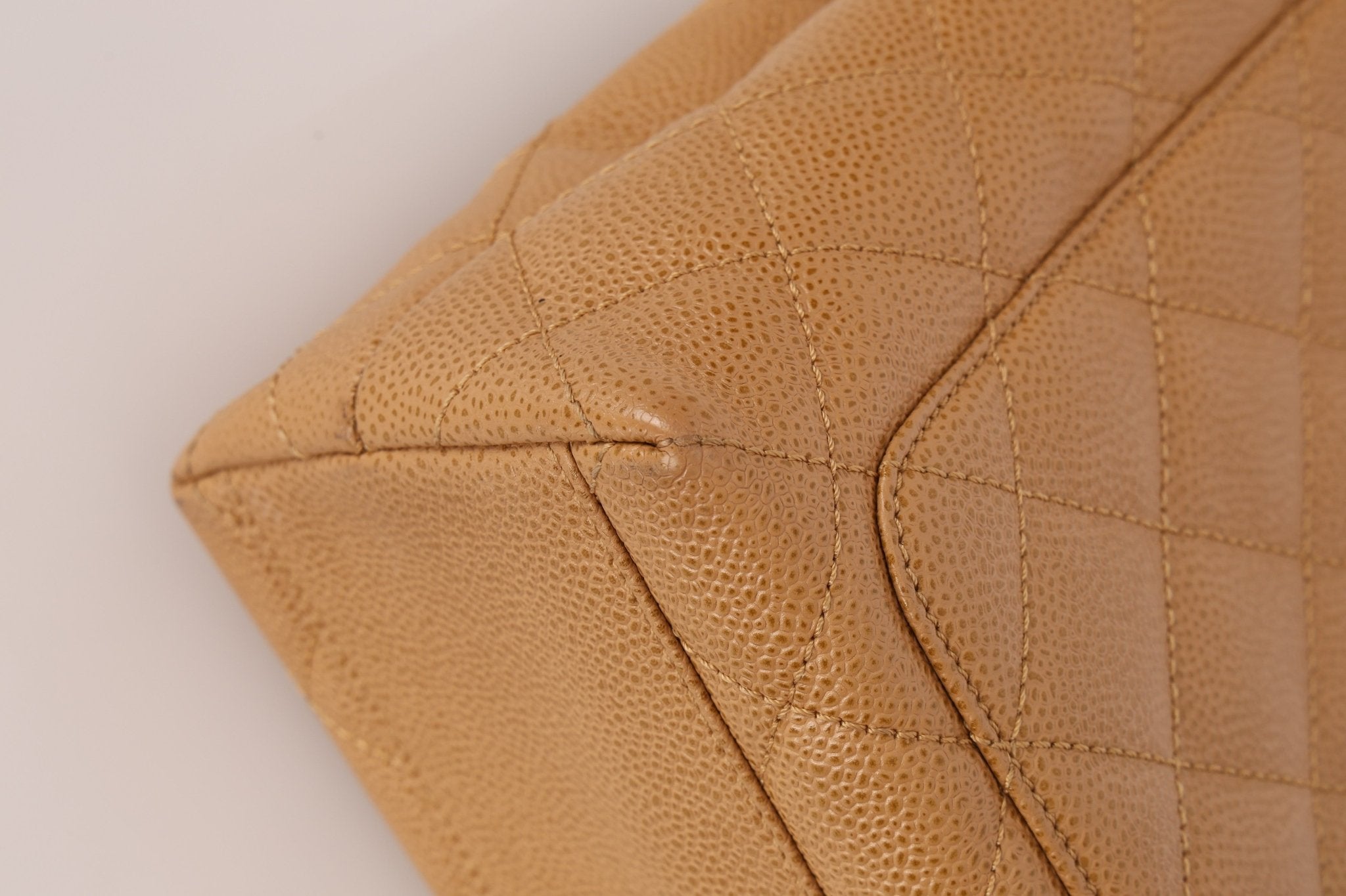 Chanel 2000 Beige Caviar Kelly Top Handle 24K GP - FashioNica