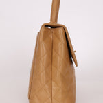 Chanel 2000 Beige Caviar Kelly Top Handle 24K GP - FashioNica