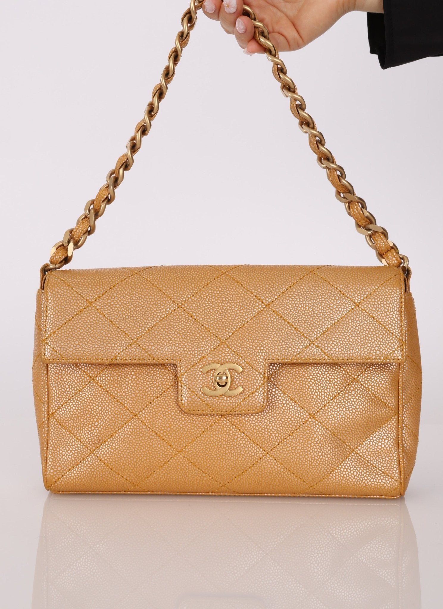 Chanel 2000 Caramel Caviar Single Flap - FashioNica