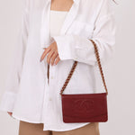 Chanel 2000 Caviar Bordeaux Wallet on Chain Matte GHW - FashioNica