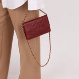 Chanel 2000 Caviar Bordeaux Wallet on Chain Matte GHW - FashioNica