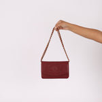 Chanel 2000 Caviar Bordeaux Wallet on Chain Matte GHW - FashioNica