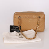 Chanel 2000 Caviar Chevron Zip Camera Bag Tote - FashioNica