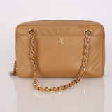 Chanel 2000 Caviar Chevron Zip Camera Bag Tote - FashioNica