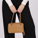 Chanel 2000 Caviar Chevron Zip Camera Bag Tote - FashioNica