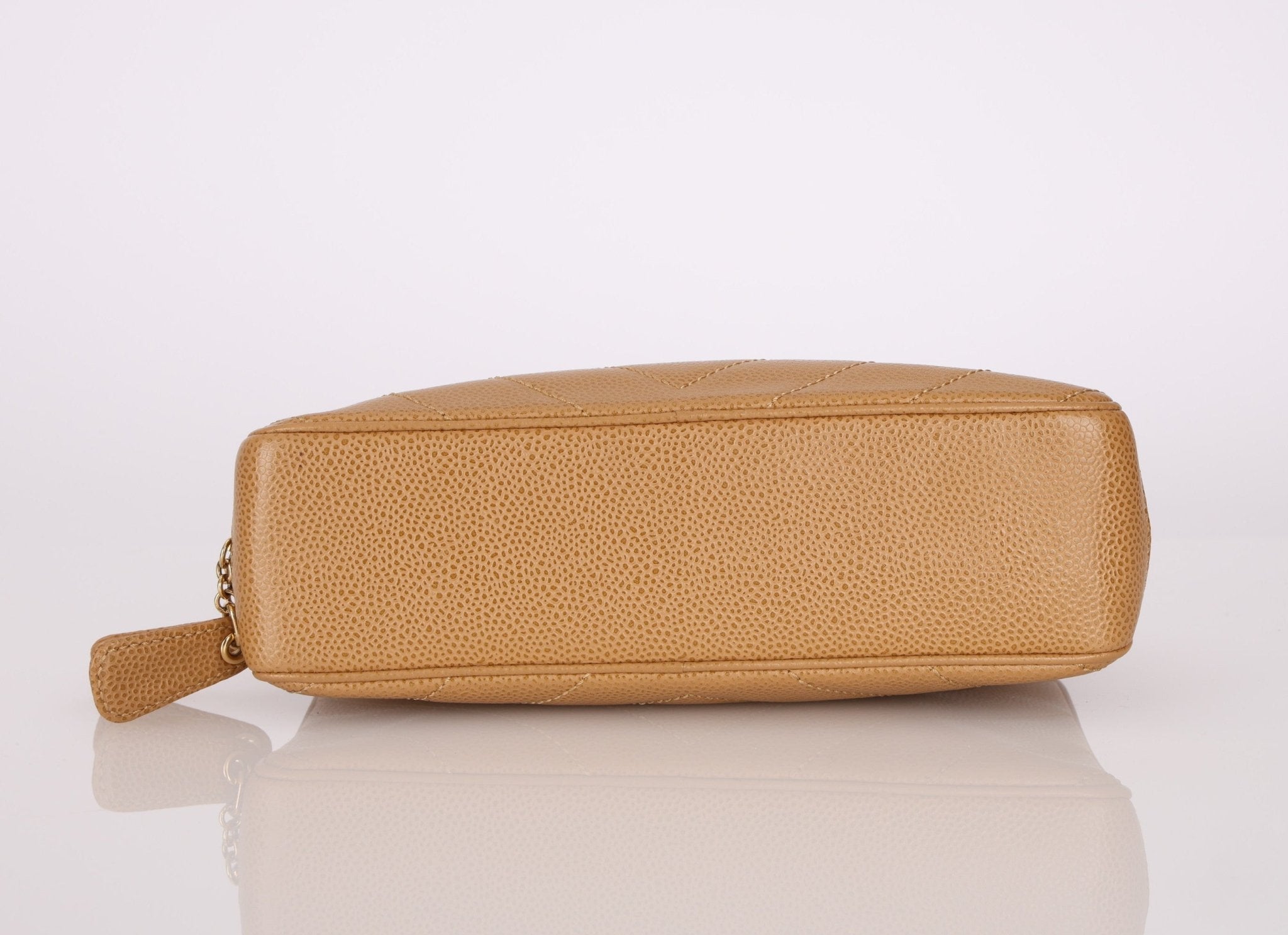 Chanel 2000 Caviar Chevron Zip Camera Bag Tote - FashioNica