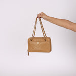 Chanel 2000 Caviar Chevron Zip Camera Bag Tote - FashioNica