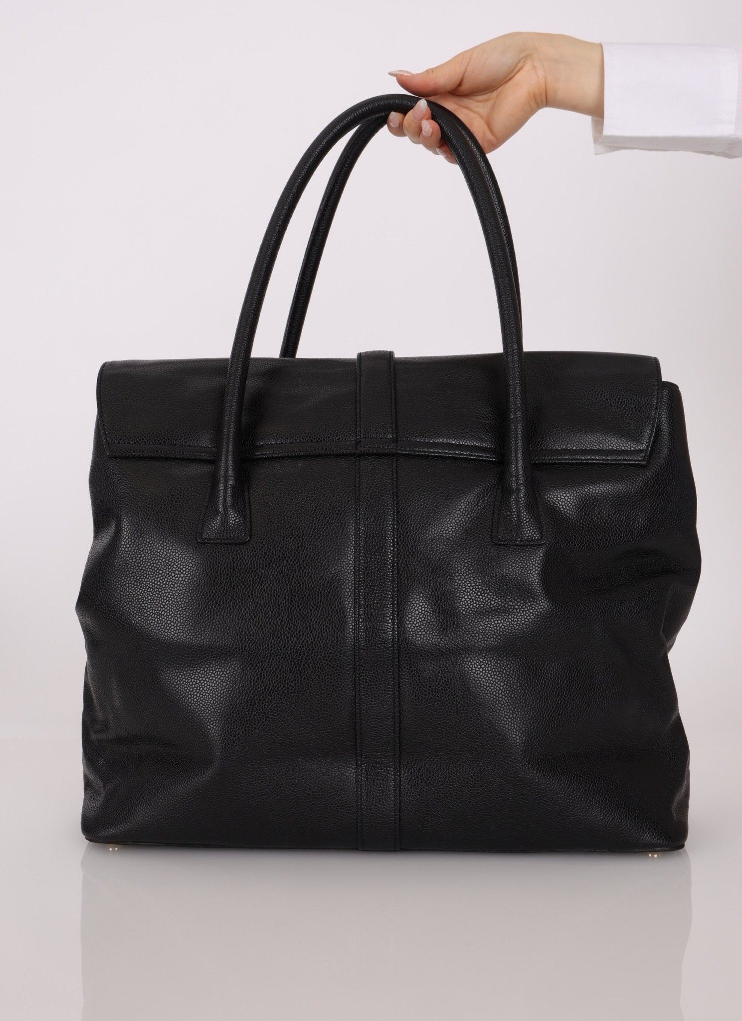 Chanel 2000 Caviar Large Turnlock Tote - FashioNica