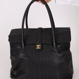 Chanel 2000 Caviar Large Turnlock Tote - FashioNica