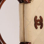Chanel 2000 Cream Caviar Wood Acrylic Tote - FashioNica