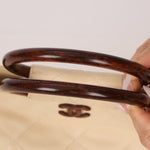 Chanel 2000 Cream Caviar Wood Acrylic Tote - FashioNica