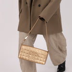 Chanel 2000 Gold East West Chocolate Bar Bag - FashioNica