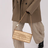 Chanel 2000 Gold East West Chocolate Bar Bag - FashioNica