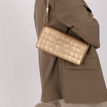 Chanel 2000 Gold East West Chocolate Bar Bag - FashioNica