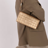 Chanel 2000 Gold East West Chocolate Bar Bag - FashioNica