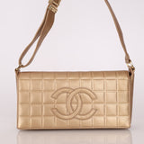 Chanel 2000 Gold East West Chocolate Bar Bag - FashioNica