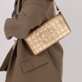 Chanel 2000 Gold East West Chocolate Bar Bag - FashioNica