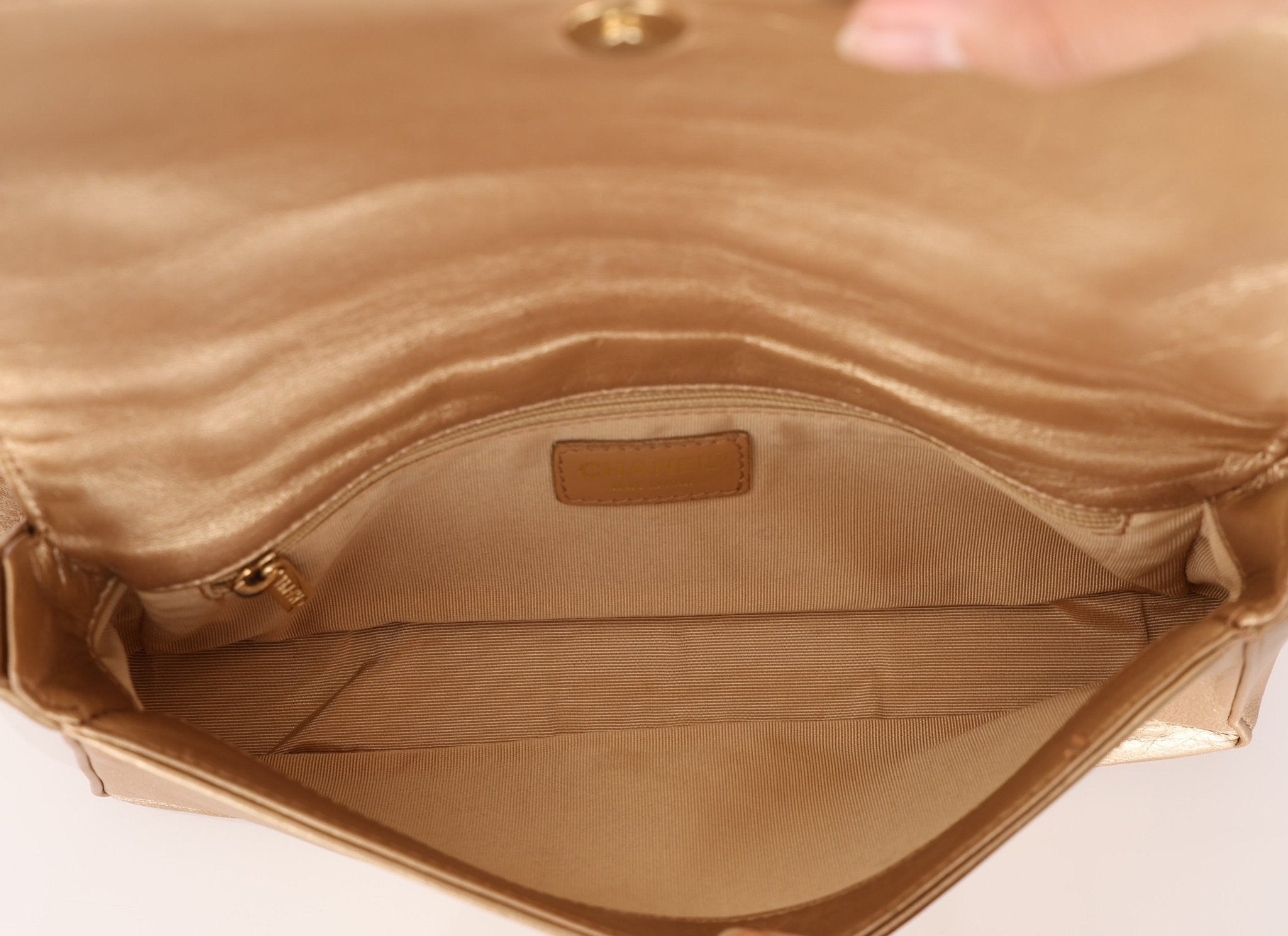 Chanel 2000 Gold East West Chocolate Bar Bag - FashioNica