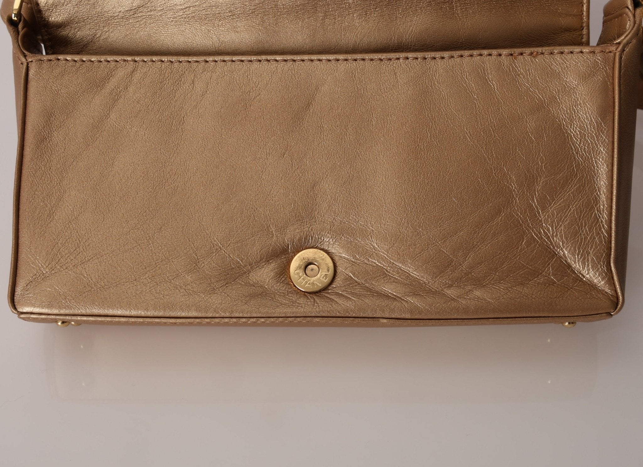 Chanel 2000 Gold East West Chocolate Bar Bag - FashioNica