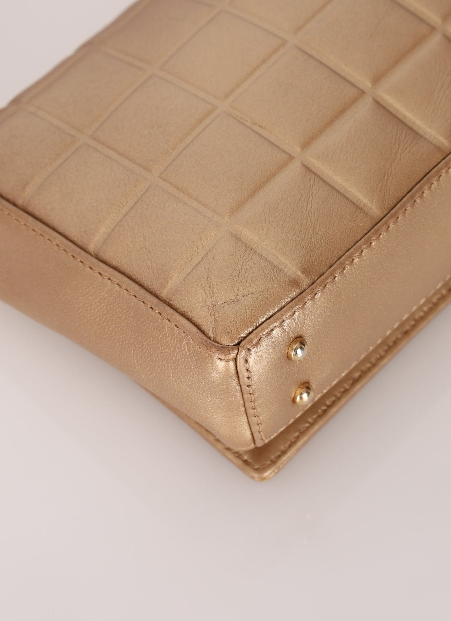 Chanel 2000 Gold East West Chocolate Bar Bag - FashioNica