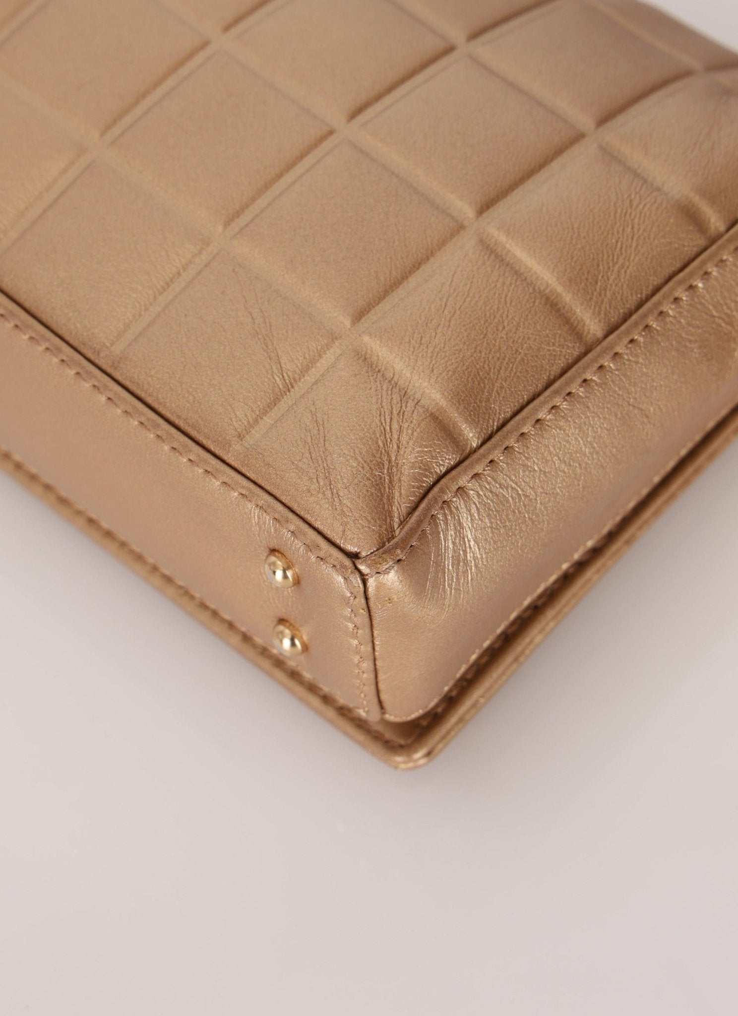 Chanel 2000 Gold East West Chocolate Bar Bag - FashioNica