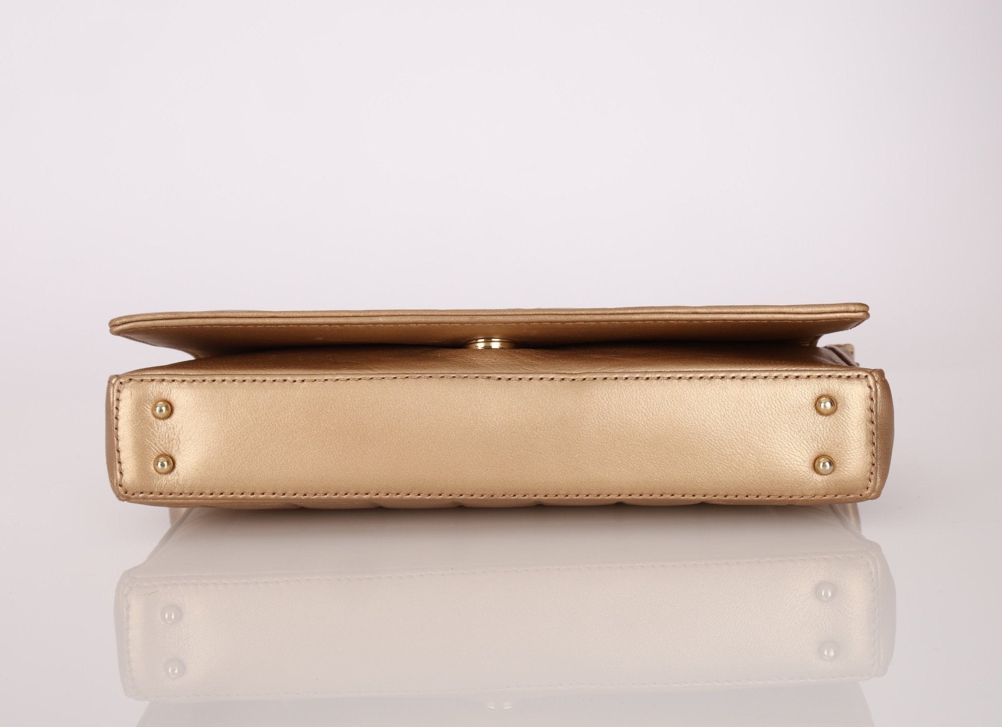 Chanel 2000 Gold East West Chocolate Bar Bag - FashioNica