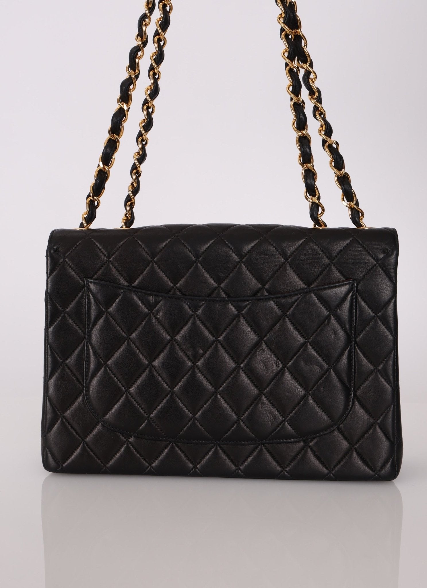 Chanel 2000 Lambskin Jumbo 24KGP Turnlock Single Flap - FashioNica