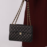 Chanel 2000 Lambskin Jumbo 24KGP Turnlock Single Flap - FashioNica