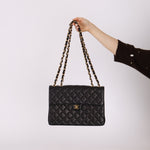 Chanel 2000 Lambskin Jumbo 24KGP Turnlock Single Flap - FashioNica